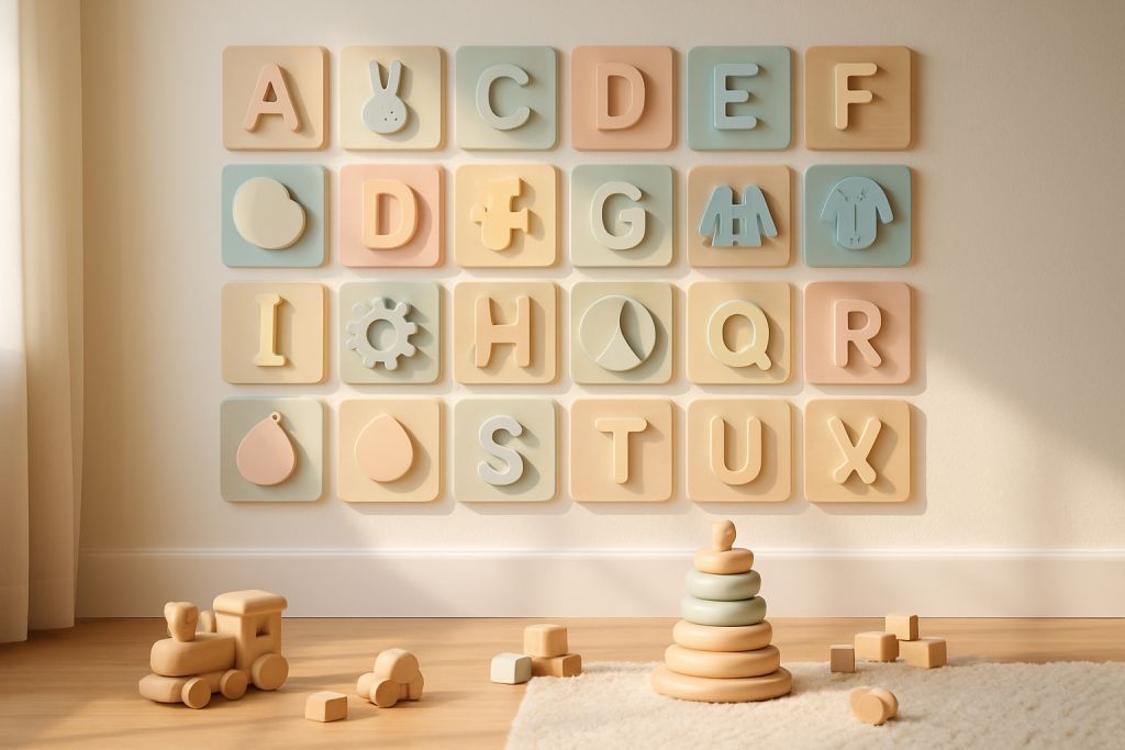 Affichage mural ludique pour écrire bébé